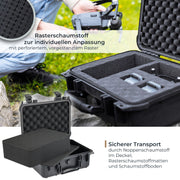 Outdoor Fotokoffer und Waffenkoffer mit Rasterschaumstoff von HMF mit 34 cm Breite