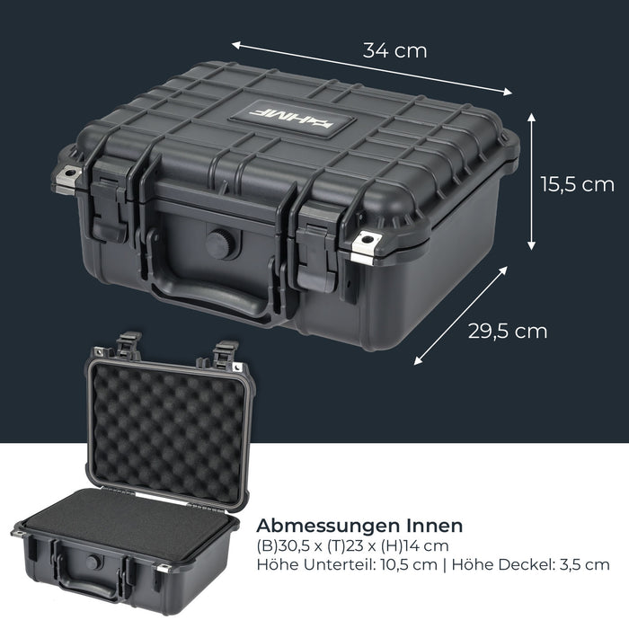 Outdoor Fotokoffer und Waffenkoffer mit Rasterschaumstoff von HMF mit 34 cm Breite