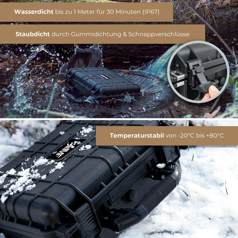 Outdoor Fotokoffer und Waffenkoffer mit Rasterschaumstoff von HMF mit 41 cm Breite