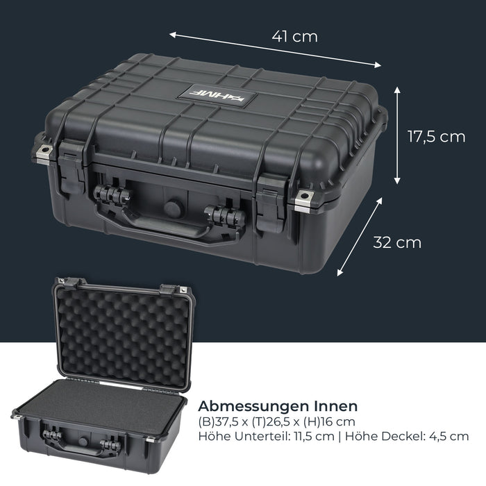 Outdoor Fotokoffer und Waffenkoffer mit Rasterschaumstoff von HMF mit 41 cm Breite