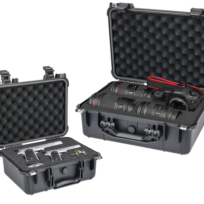 Outdoor Fotokoffer und Waffenkoffer mit Rasterschaumstoff von HMF mit 41 cm Breite