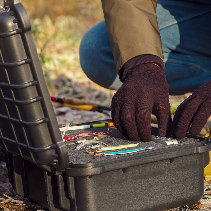 Outdoor Fotokoffer und Waffenkoffer mit Rasterschaumstoff von HMF mit 41 cm Breite