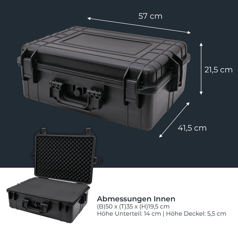 Outdoor Fotokoffer und Waffenkoffer mit Rasterschaumstoff von HMF mit 57 cm Breite
