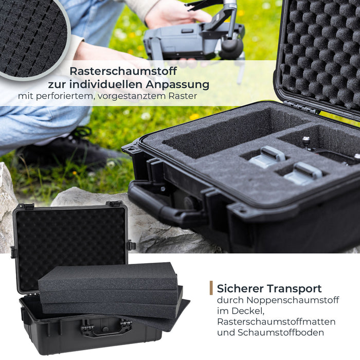 Outdoor Fotokoffer und Waffenkoffer mit Rasterschaumstoff von HMF mit 57 cm Breite