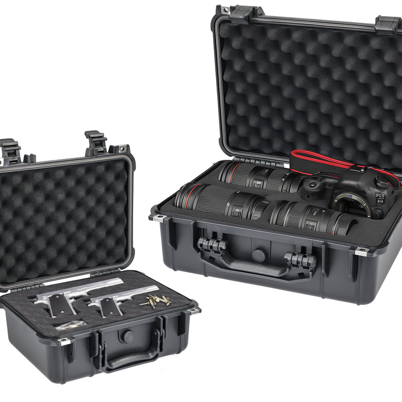 Outdoor Fotokoffer und Waffenkoffer mit Rasterschaumstoff von HMF mit 57 cm Breite