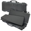 HMF Outdoor Waffenkoffer für Langwaffen Wasserdichter IP67 Gewehrkoffer mit Rasterschaumstoff 113 cm in Schwarz