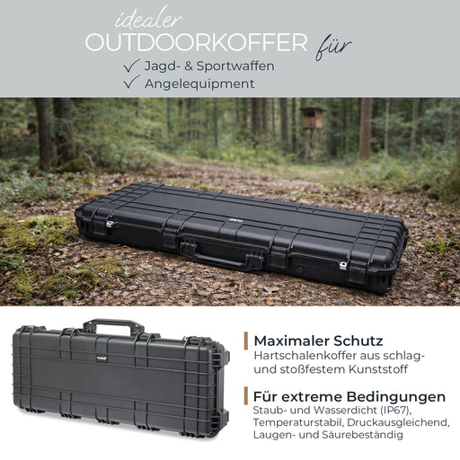 Outdoor-Waffenkoffer und Gewehrkoffer mit Rasterschaumstoff von HMF