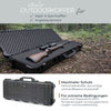 HMF Outdoor Waffenkoffer für Langwaffen Wasserdichter IP67 Gewehrkoffer mit Rasterschaumstoff 113 cm in Schwarz