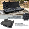 HMF Outdoor Waffenkoffer für Langwaffen Wasserdichter IP67 Gewehrkoffer mit Rasterschaumstoff 113 cm in Schwarz