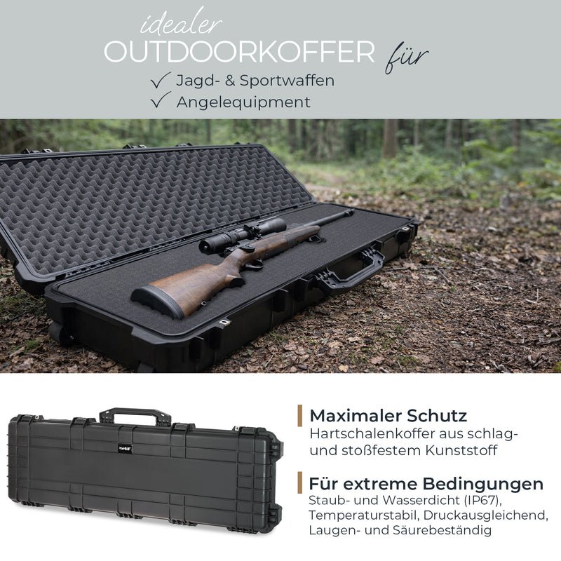 Outdoor-Waffenkoffer und Gewehrkoffer mit Rasterschaumstoff von HMF