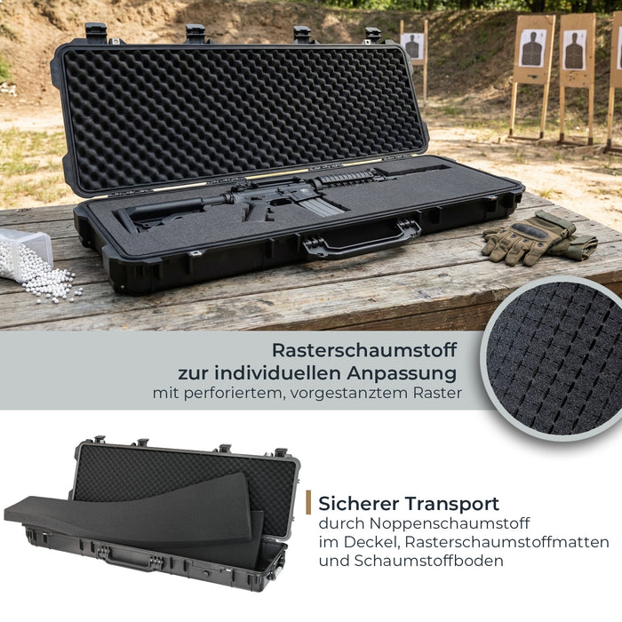 Outdoor-Waffenkoffer und Gewehrkoffer mit Rasterschaumstoff von HMF
