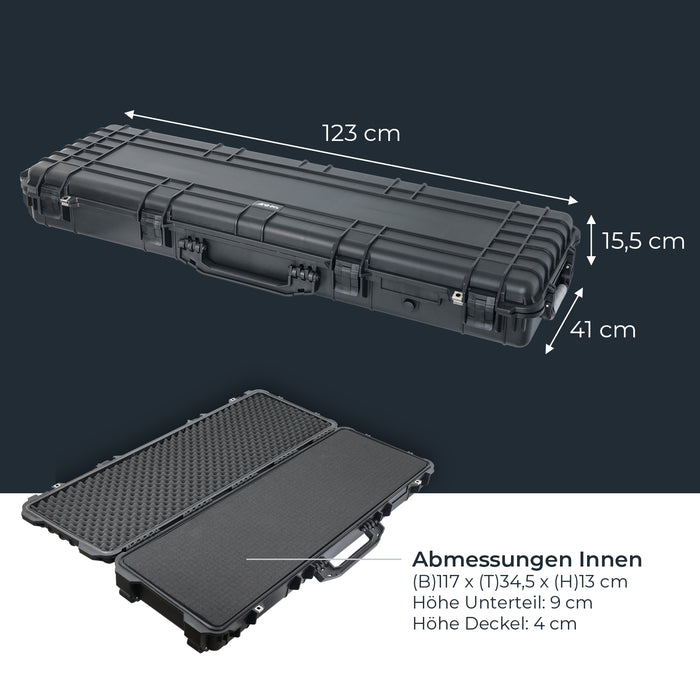 Outdoor-Waffenkoffer und Gewehrkoffer mit Rasterschaumstoff von HMF