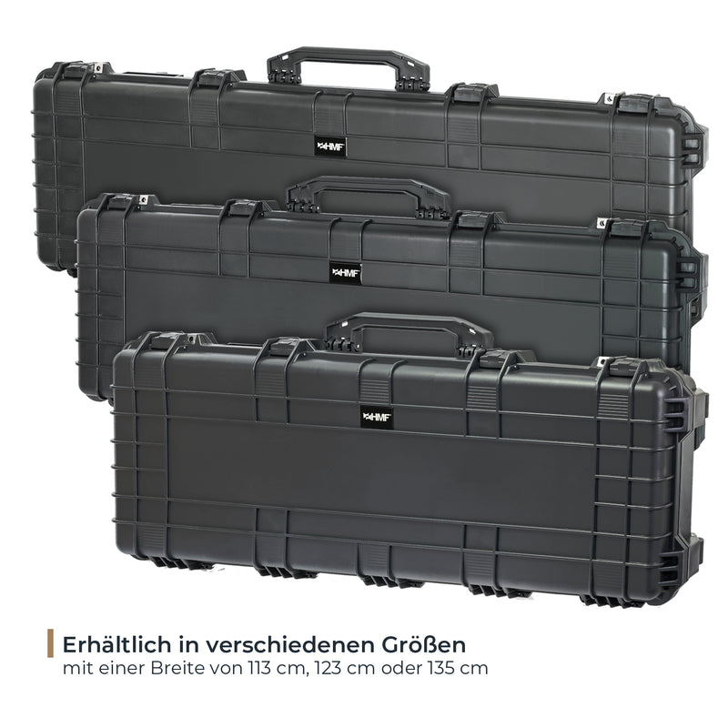 Outdoor-Waffenkoffer und Gewehrkoffer mit Rasterschaumstoff von HMF
