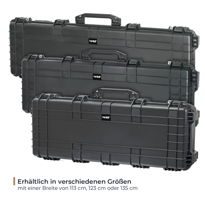 Outdoor-Waffenkoffer und Gewehrkoffer mit Rasterschaumstoff von HMF