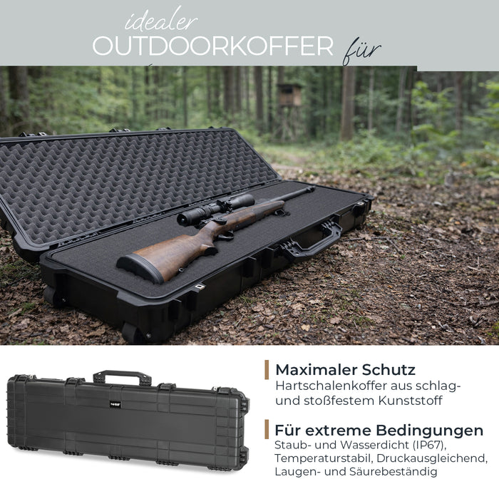 Outdoor-Waffenkoffer und Gewehrkoffer mit Rasterschaumstoff von HMF