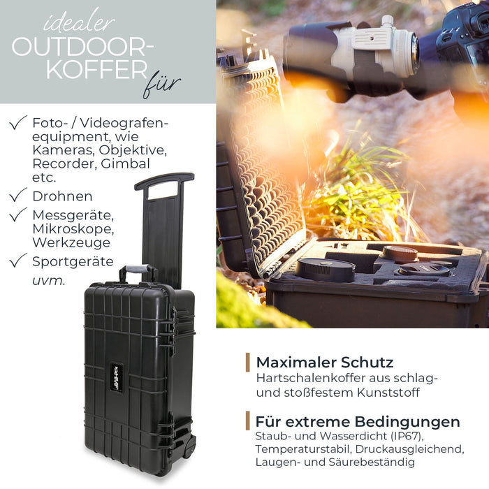 HMF Outdoor-Trolley, Fotokoffer mit Rasterschaumstoff, ODK400