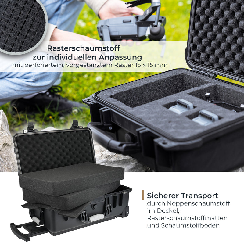 Outdoor-Trolley Fotokoffer mit Rasterschaumstoff HMF ODK400 56 cm