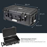 Outdoor-Trolley Fotokoffer mit Rasterschaumstoff HMF ODK400 56 cm