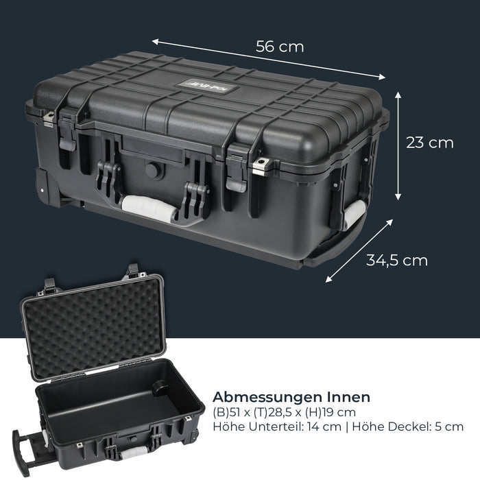 Outdoor-Trolley Fotokoffer mit Rasterschaumstoff HMF ODK400 56 cm