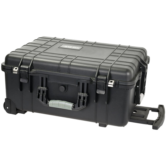 HMF Outdoor-Trolley Fotokoffer mit Rasterschaumstoff 58,5 x 45 x 27,5 cm in Schwarz