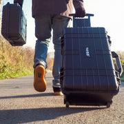 HMF Outdoor-Trolley Fotokoffer mit Rasterschaumstoff 58,5 x 45 x 27,5 cm in Schwarz
