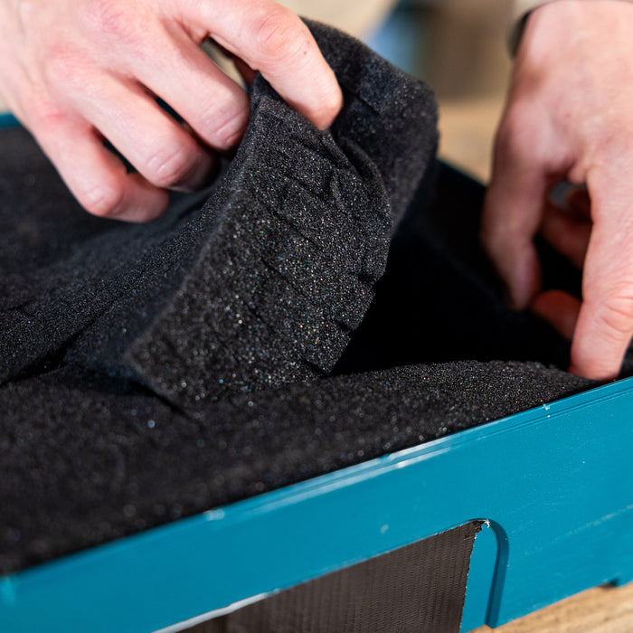 Koffereinlagen Set mit Rasterschaumstoff für Outdoor-Fotokoffer HMF ODR100 Höhe