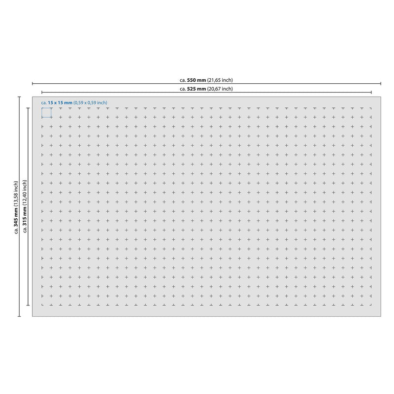 Double-Size Rasterschaumstoff von HMF mit den Maßen 345 x 550 mm und 10 mm Höhe