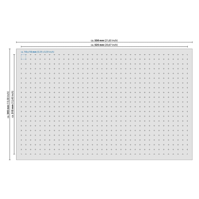 Double-Size Rasterschaumstoff von HMF mit den Maßen 345 x 550 mm und 10 mm Höhe