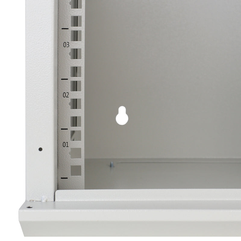 10 Zoll Serverschrank mit 12 Höheneinheiten von HMF mit 31,2 cm Breite in Lichtgrau