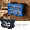 HMF Sortierbox für Kleinteile mit 4 Schubladen und 8 Fächern in Blau-Schwarz