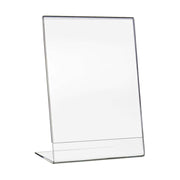 Tischaufsteller als L-Ständer in DIN A4 aus Acryl für Menükarten im Hochformat von HMF