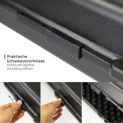 HMF Transportkoffer mit Noppenschaumstoff 123,5 x 26,5 x 11 cm in Schwarz