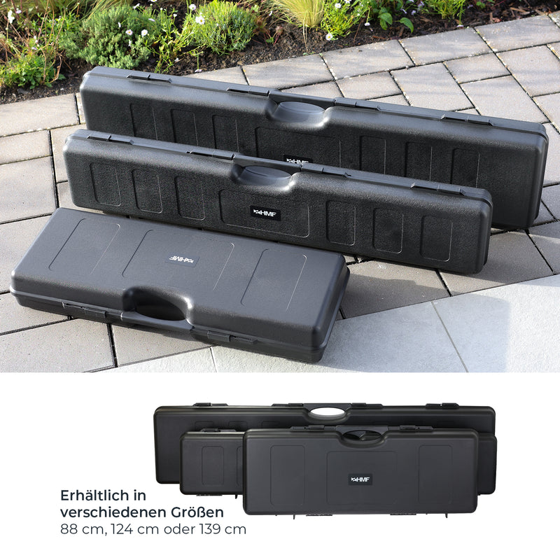 HMF Transportkoffer mit Noppenschaumstoff 123,5 x 26,5 x 11 cm in Schwarz
