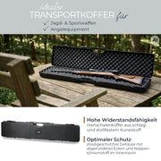 HMF Transportkoffer mit Noppenschaumstoff 123,5 x 26,5 x 11 cm in Schwarz