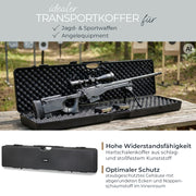 HMF Transportkoffer mit Noppenschaumstoff 138 x 34 x 13,5 cm in Schwarz