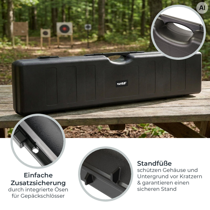 HMF Transportkoffer mit Noppenschaumstoff 138 x 34 x 13,5 cm in Schwarz