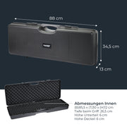HMF Transportkoffer mit Noppenschaumstoff 88 x 34 x 13,5 cm in Schwarz