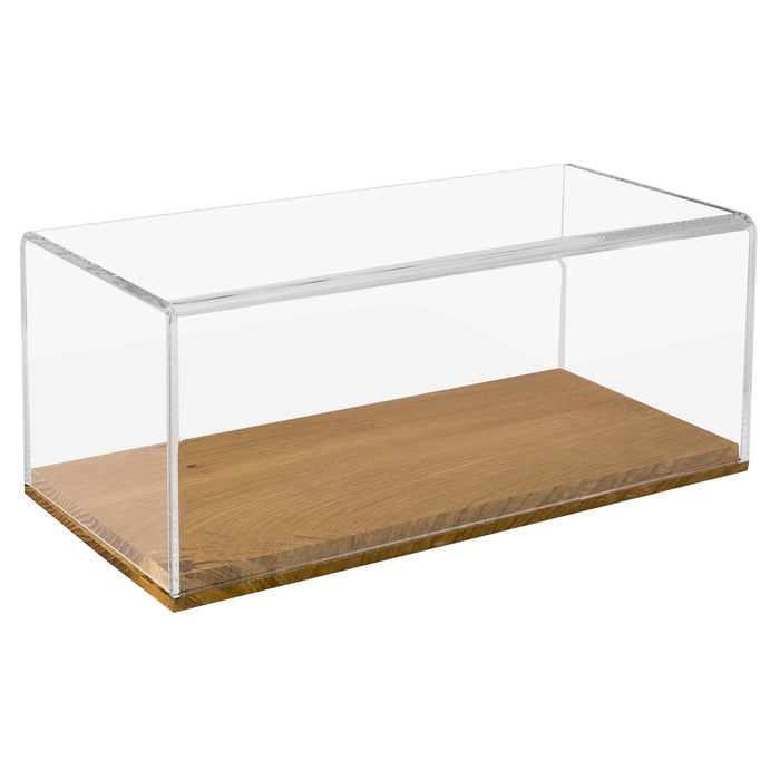 Acryl Vitrine mit Holzsockel für Modellautos von HMF mit den Maßen 34 x 16 x 14 cm