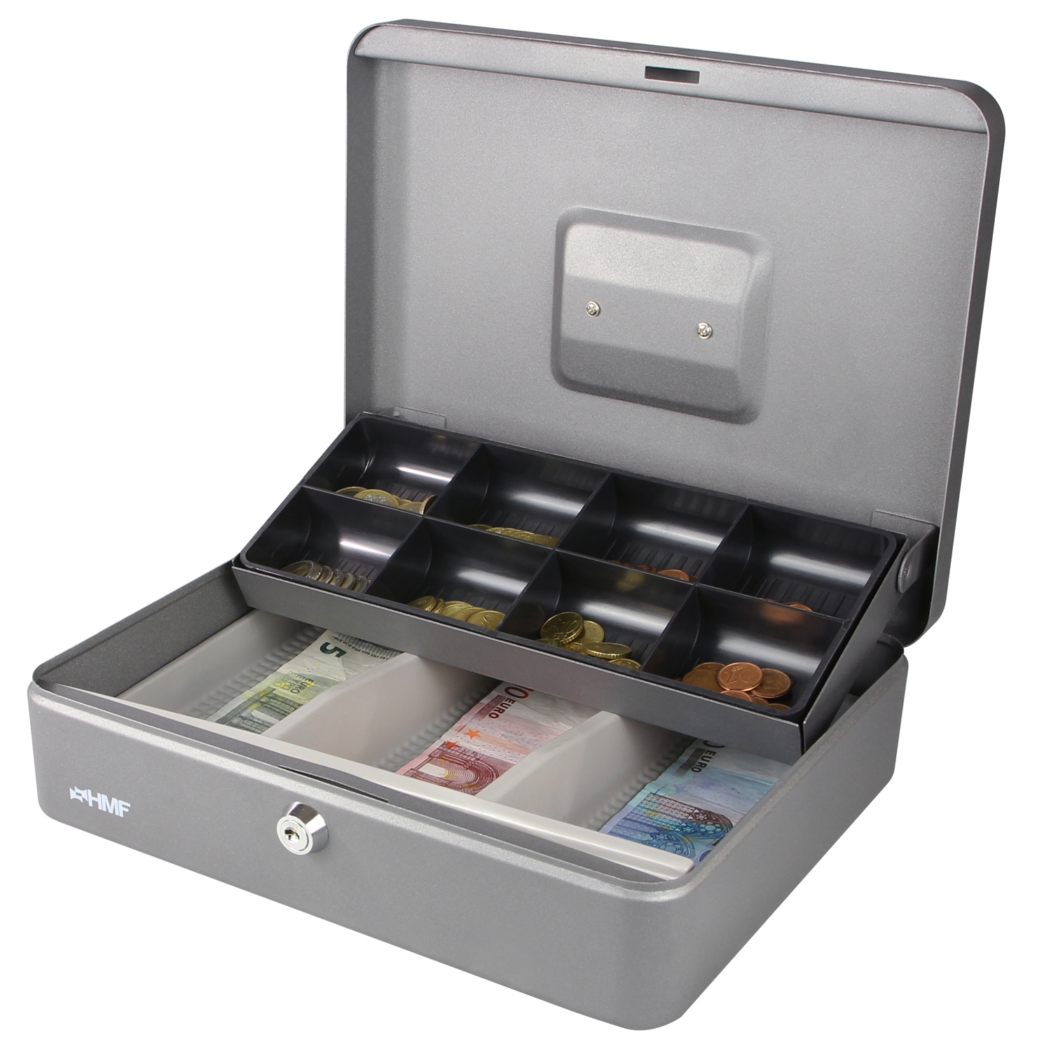 Geldkassette von HMF mit 30 Breite in Silber