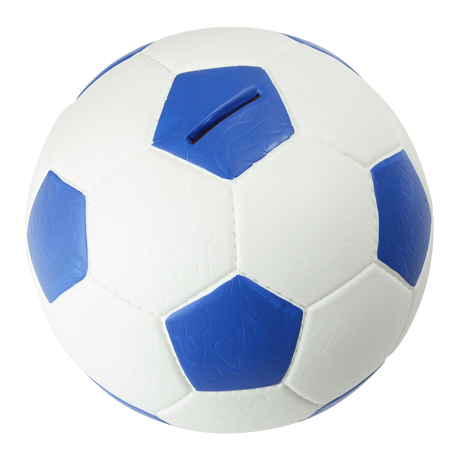 Spardose im Fußball-Look von HMF mit 15 cm Durchmesser in Blau