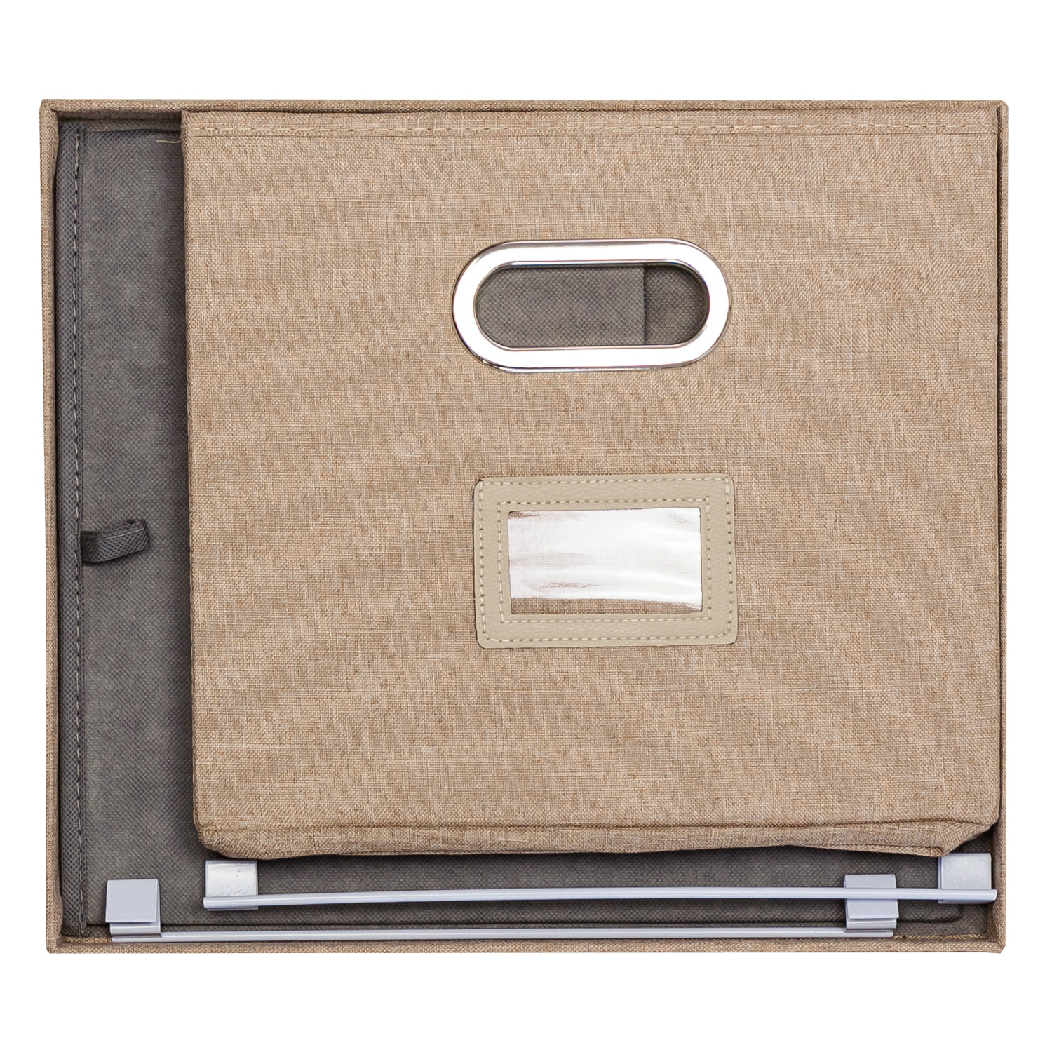 Aufbewahrungsbox für Hängeregister passend für Kallax im DIN A4 Format in Beige