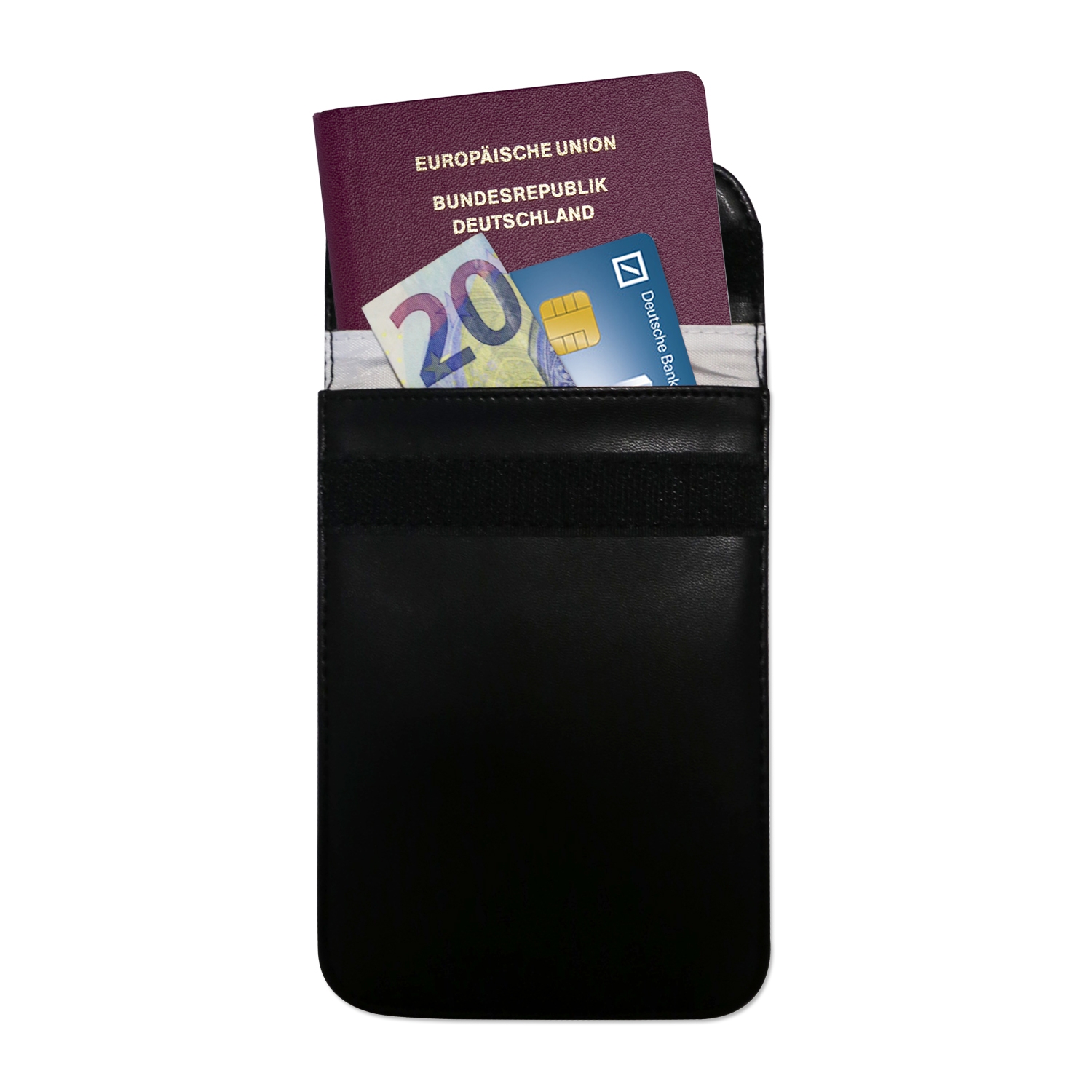 RFID Schutztasche für Smartphones und Autoschlüssel zur Abschirmung von Keyless-Go von HMF mit den Maßen 15 x 11 x 1.5 cm