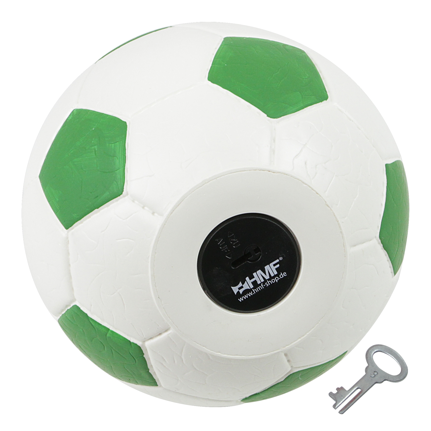 Spardose im Fußball-Look von HMF mit 15 cm Durchmesser in Grün