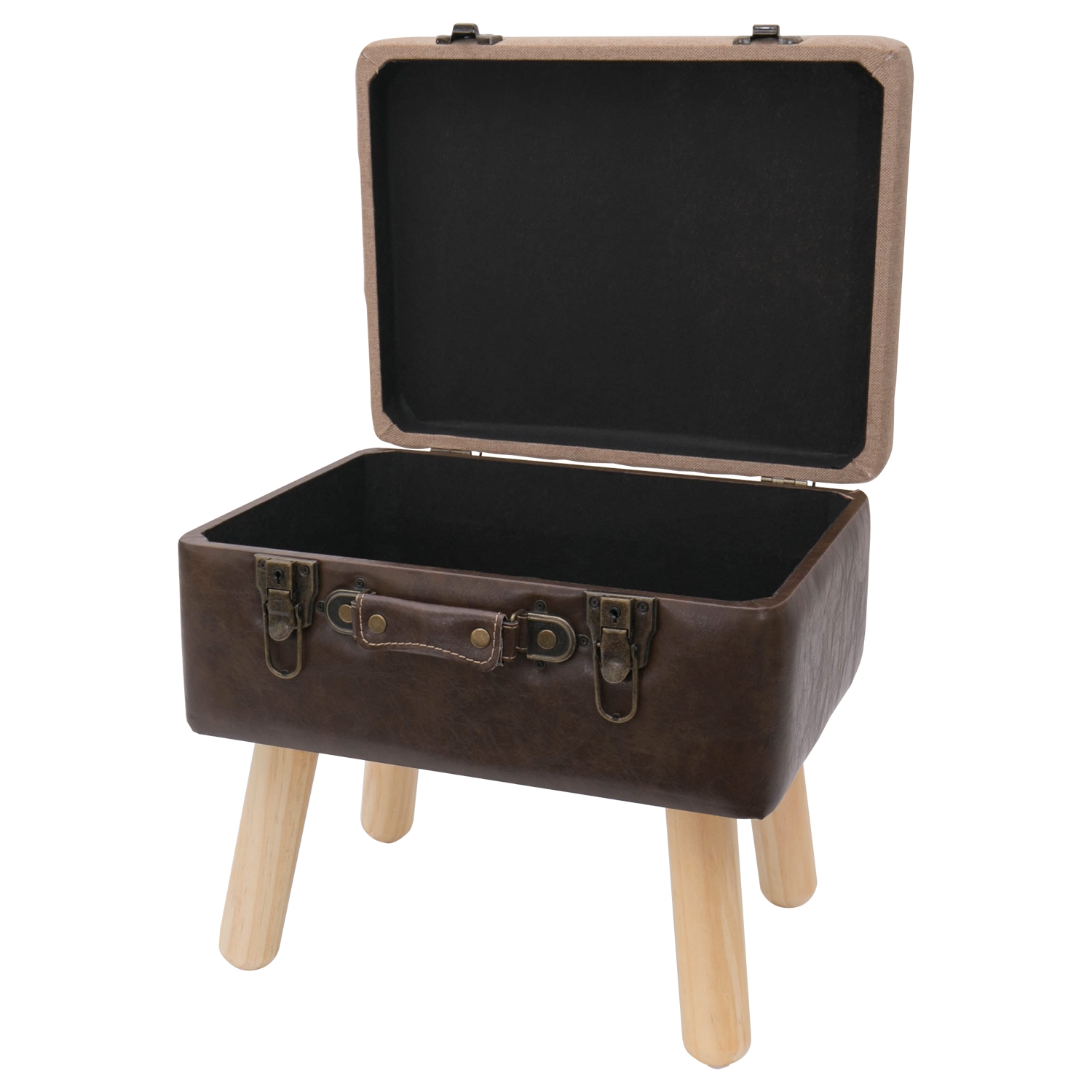 Koffer als Sitzhocker mit Stauraum im Vintage-Design von HMF