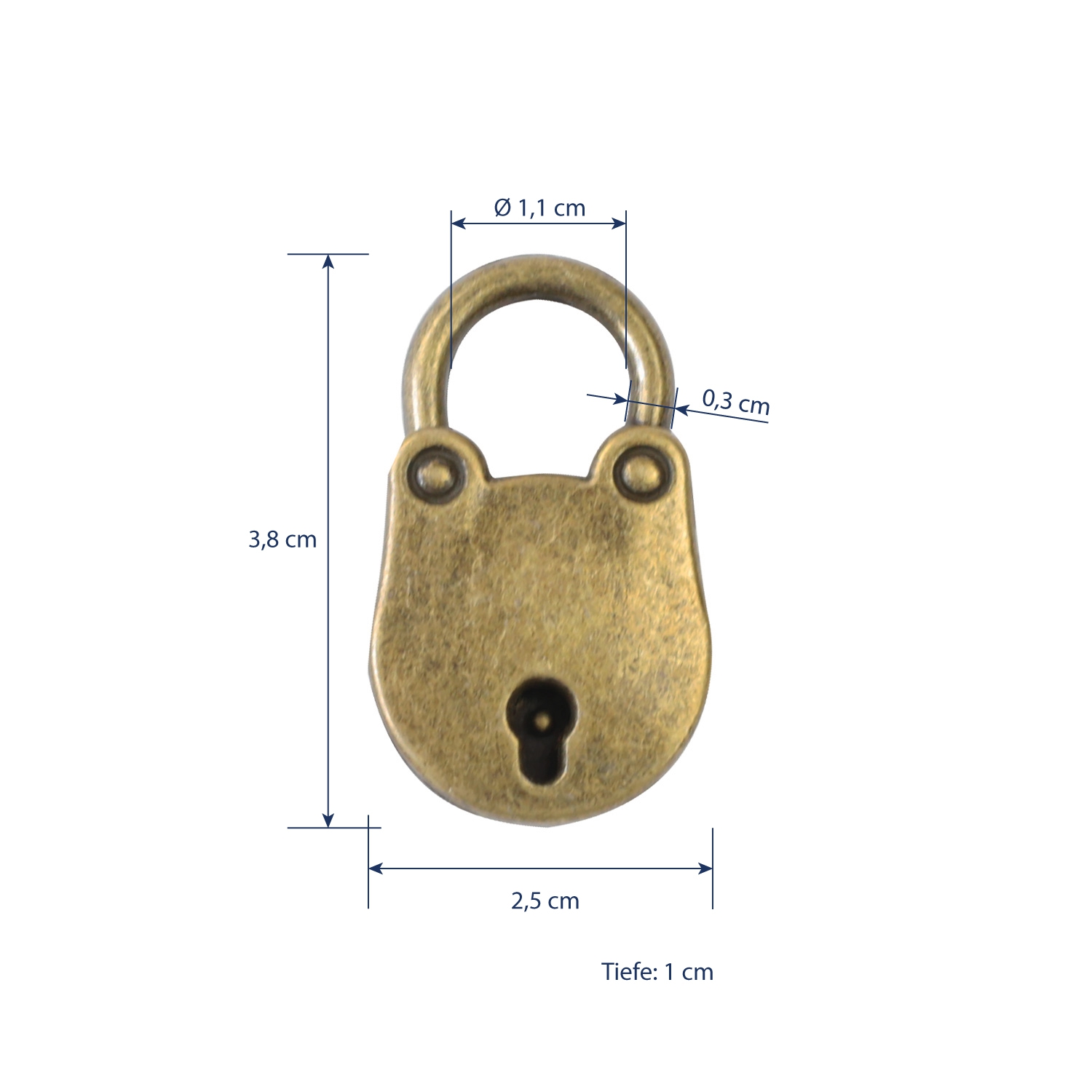 Mini Deko Vorhängeschloss in oval mit Schlüssel von HMF in Bronze