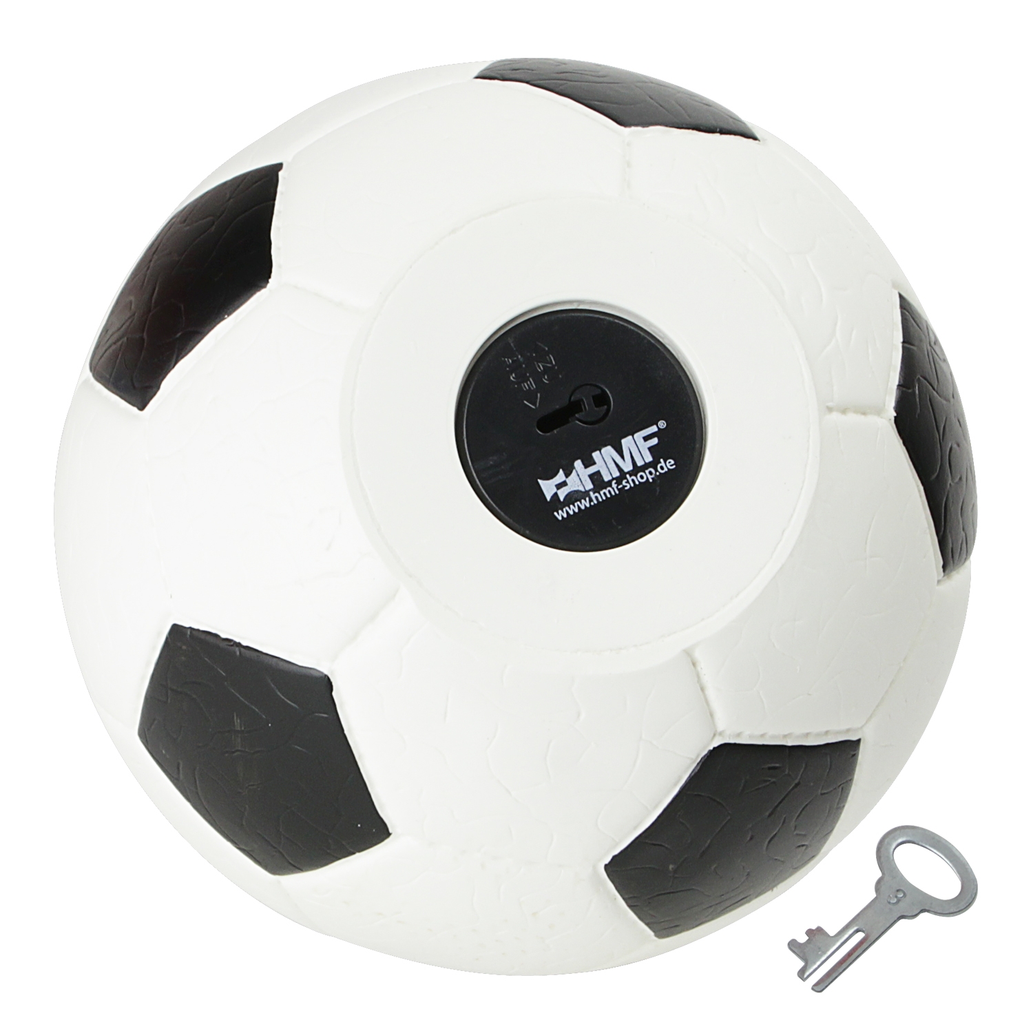 Spardose im Fußball-Look von HMF mit 15 cm Durchmesser in Weiß