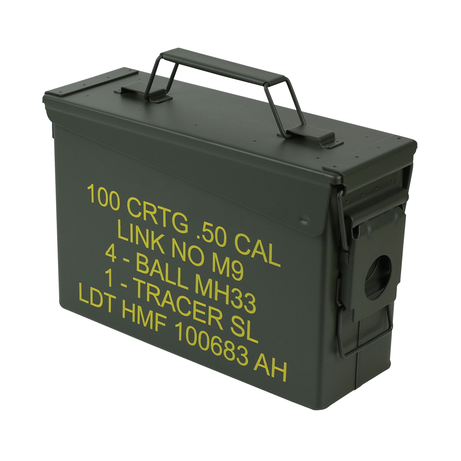 US Ammo Box als Munitionskoffer aus Metall von HMF mit den Maßen 27.5 x 17.5 x 9.5 cm in grün