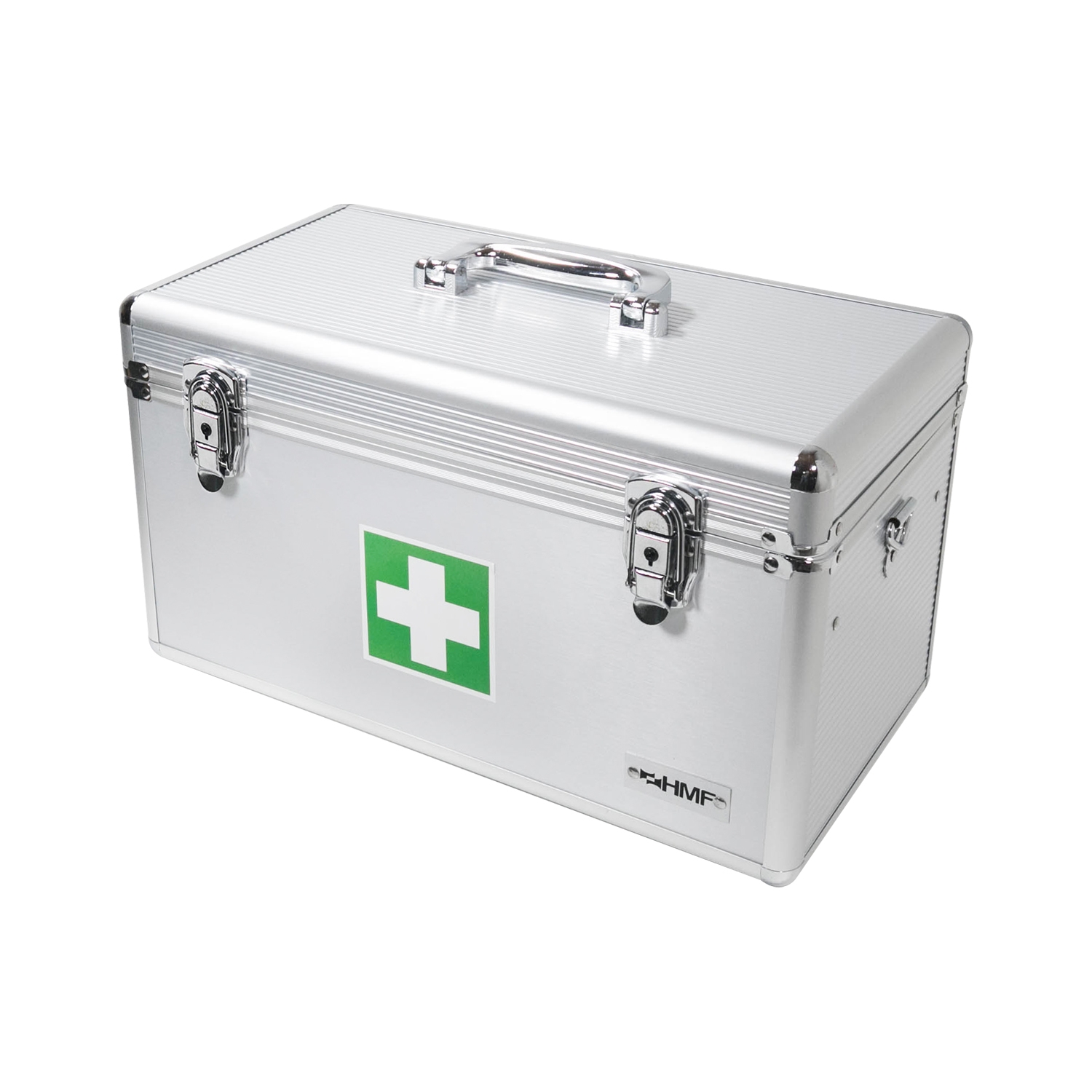 Medizinkoffer, Erste Hilfe Koffer, Aluminium, HMF 14701-09, 40 x 22,5 x 20,5 cm, Silber