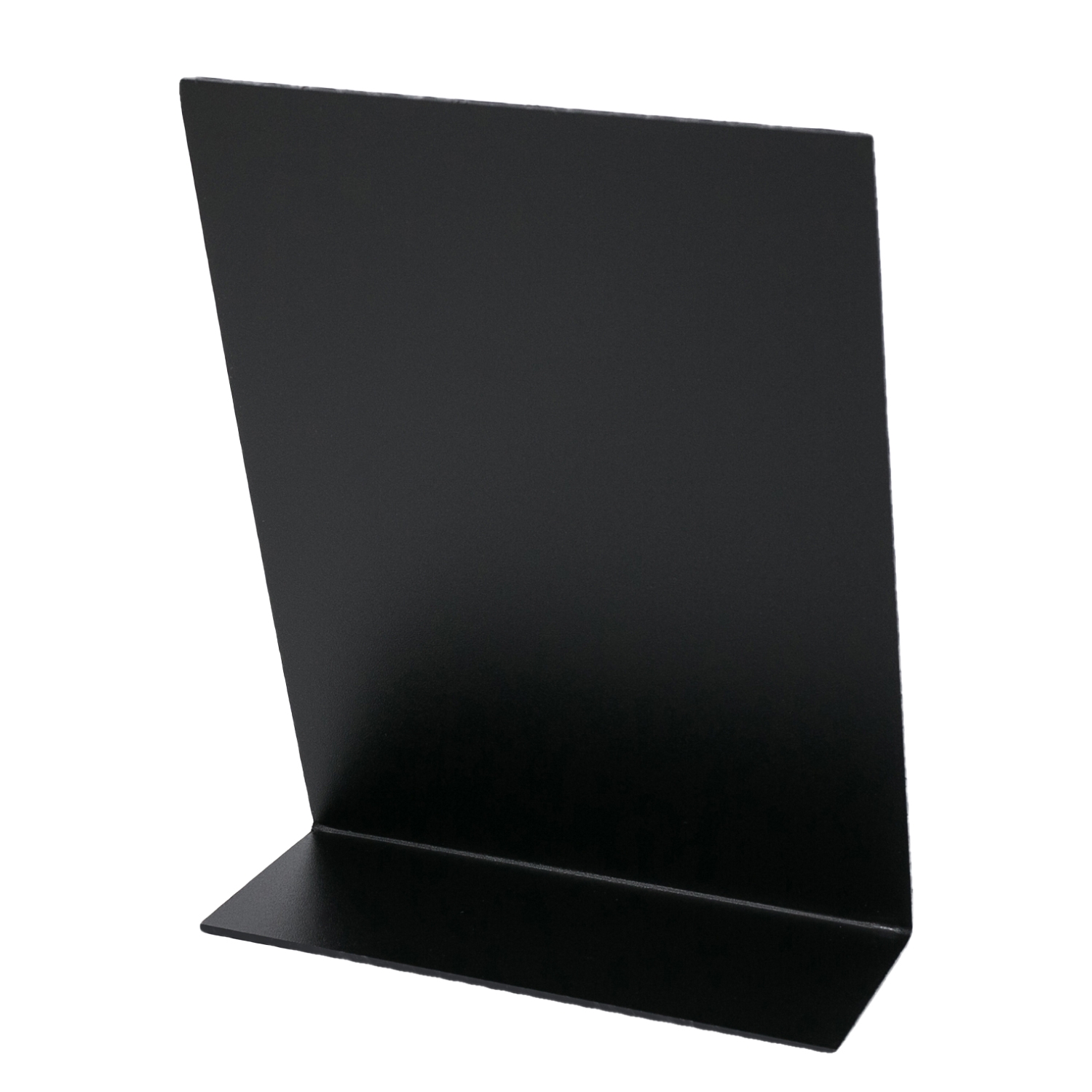 Kreidetafel als Tischaufsteller von HMF in DIN A6 Hochformat als L-Ständer in Schwarz