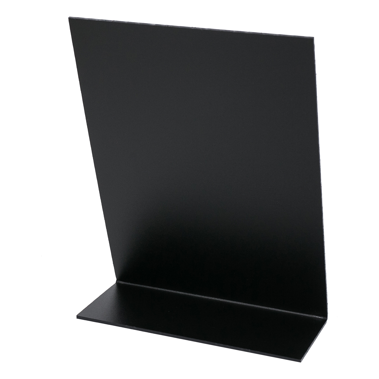 Kreidetafel als Tischaufsteller von HMF in DIN A5 Hochformat als L-Ständer in Schwarz